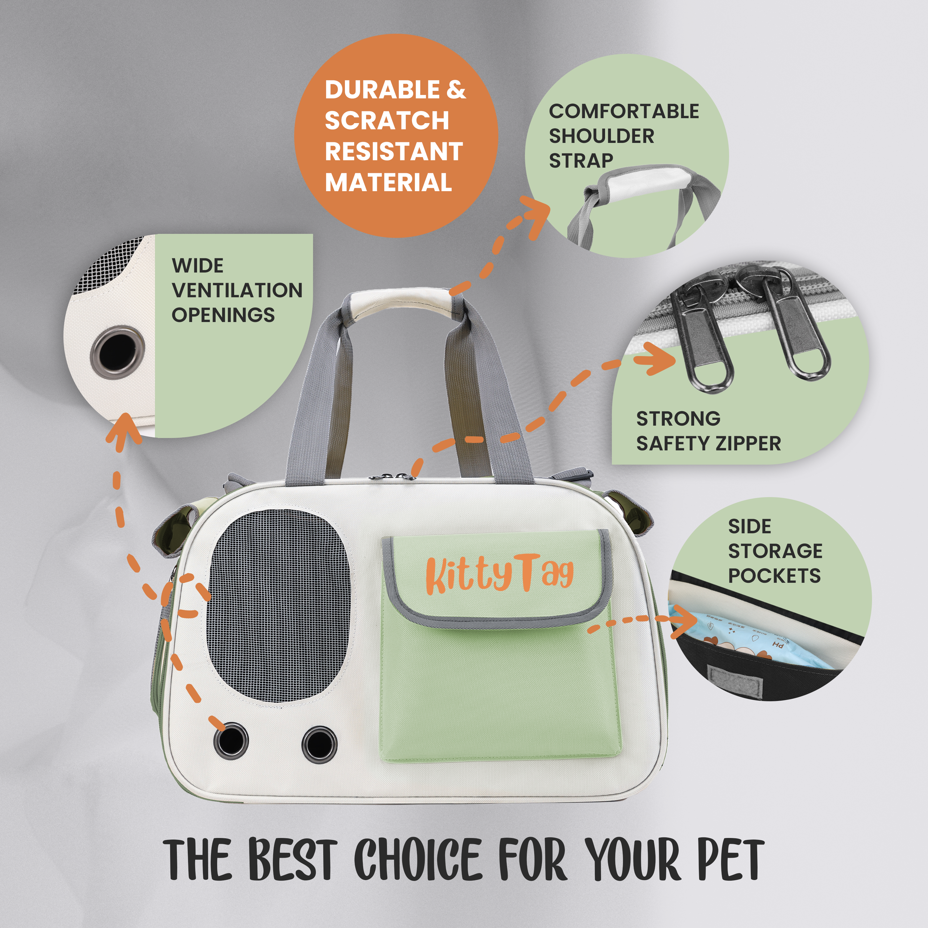 Green Foldable Pet Travel Bag