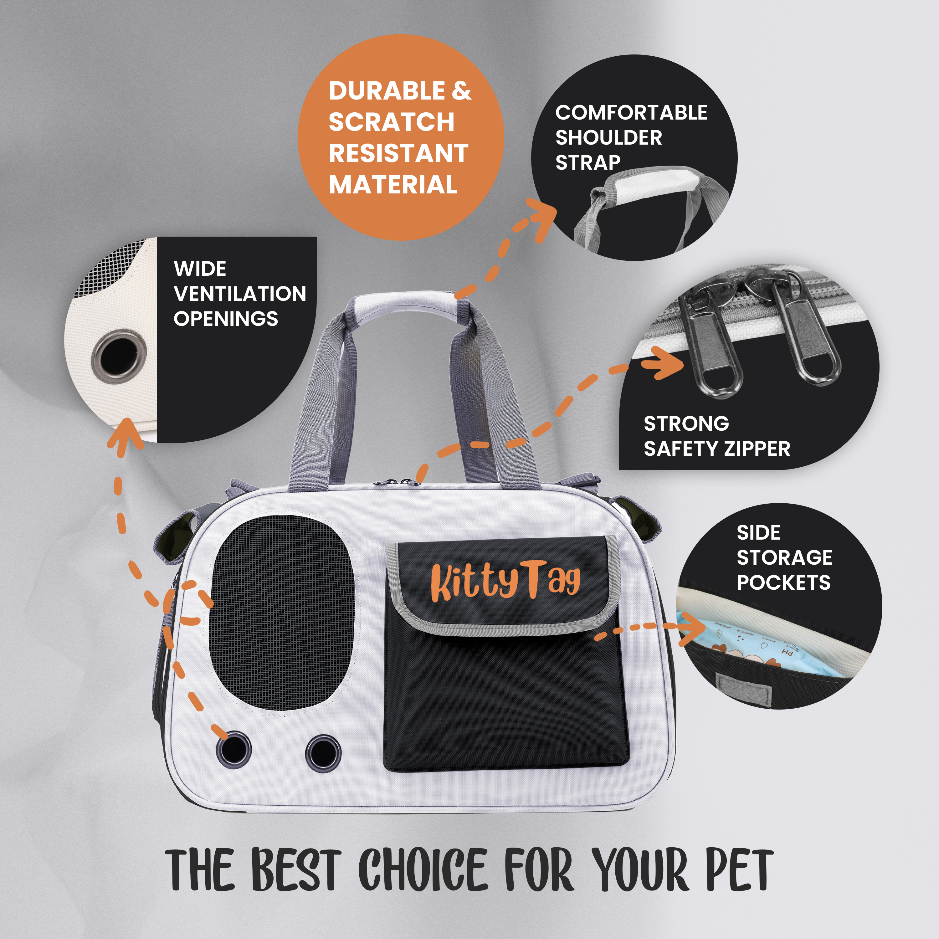 Black Foldable Pet Travel Bag