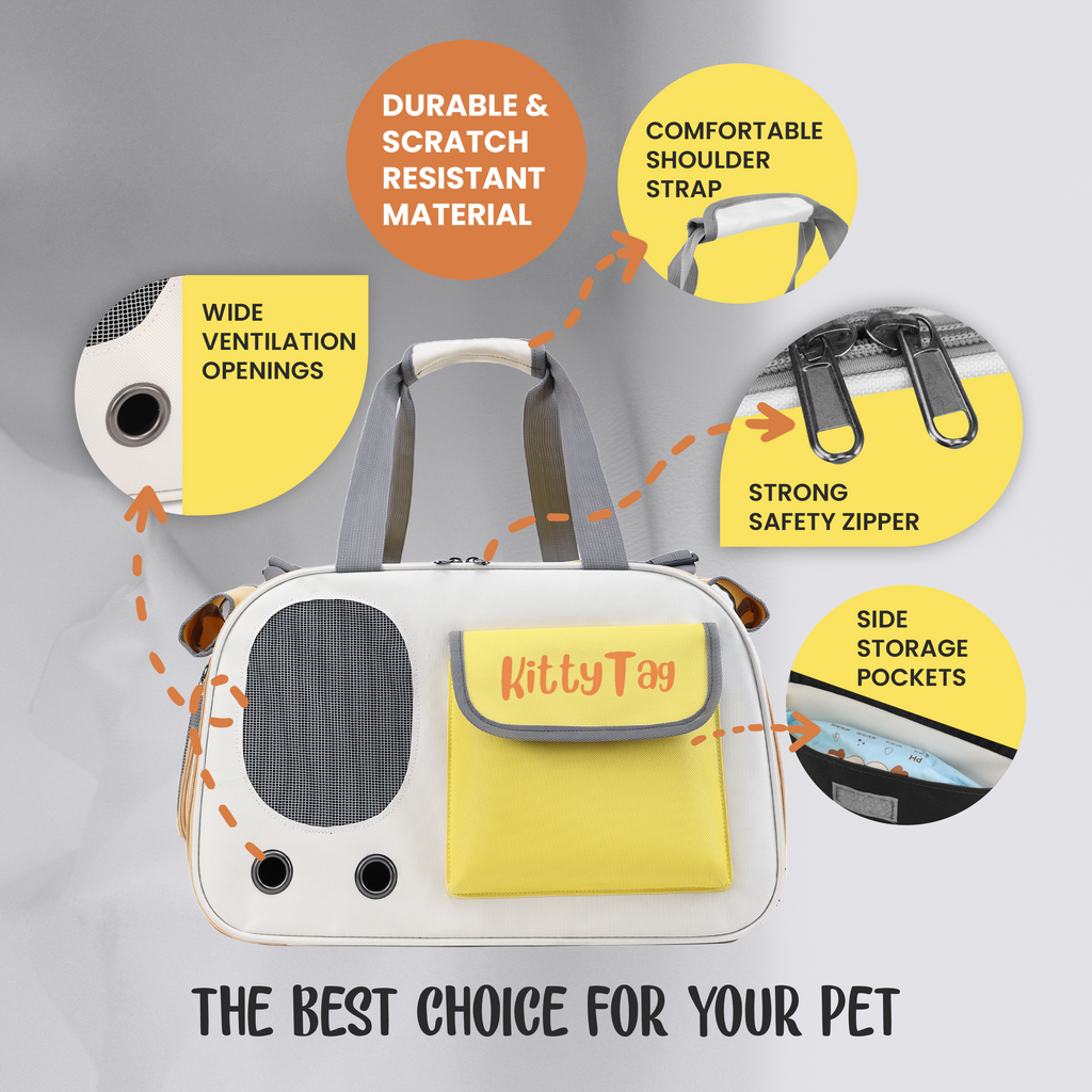 Yellow Foldable Pet Travel Bag