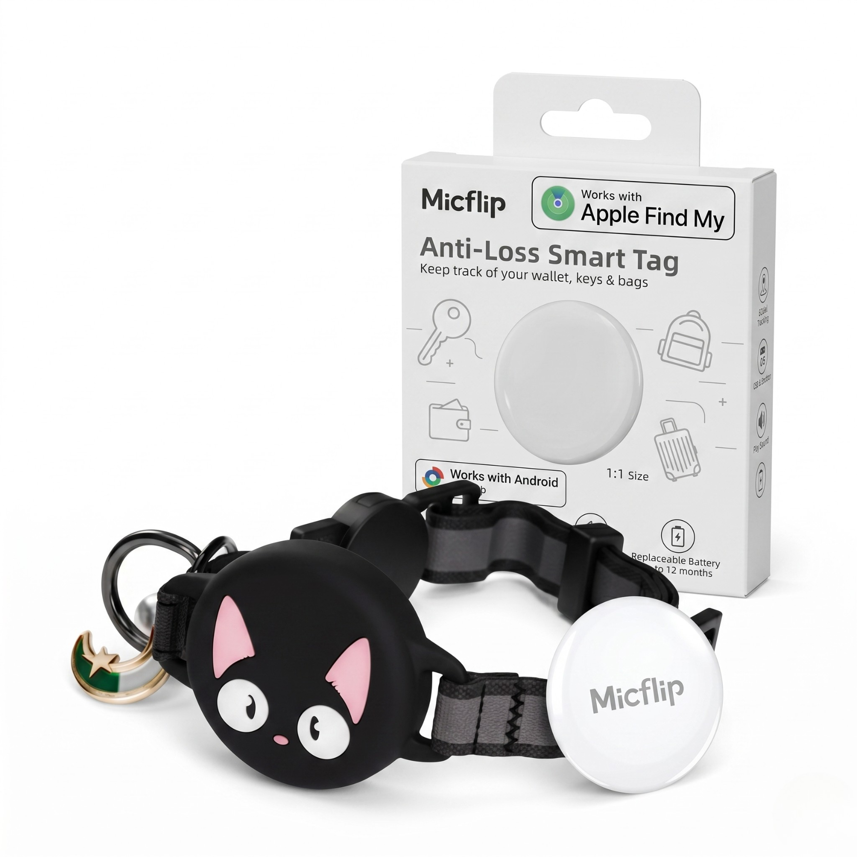 Cat Collar AirTag, Adjustable, Reflective, Breakaway