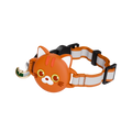 Orange AirTag cat collar with hidden AirTag holder, breakaway safety buckle and reflective stitching — KittyTag handmade in France — view 1