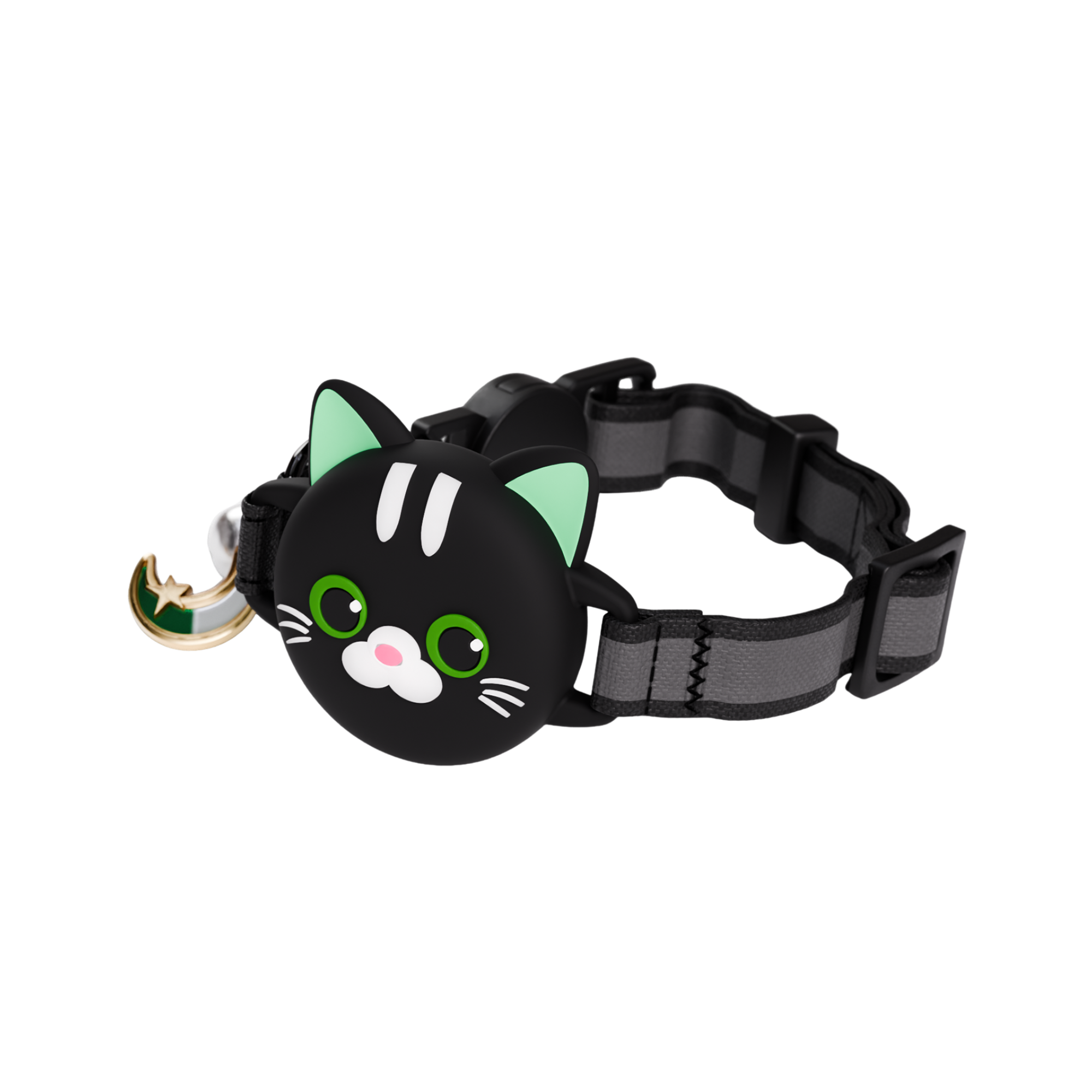 Black Cat Collar AirTag, Adjustable, Reflective, Breakaway