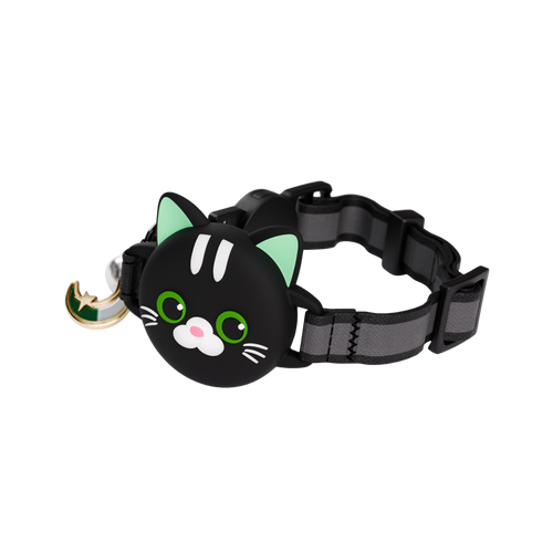 Black Cat Collar AirTag, Adjustable, Reflective, Breakaway