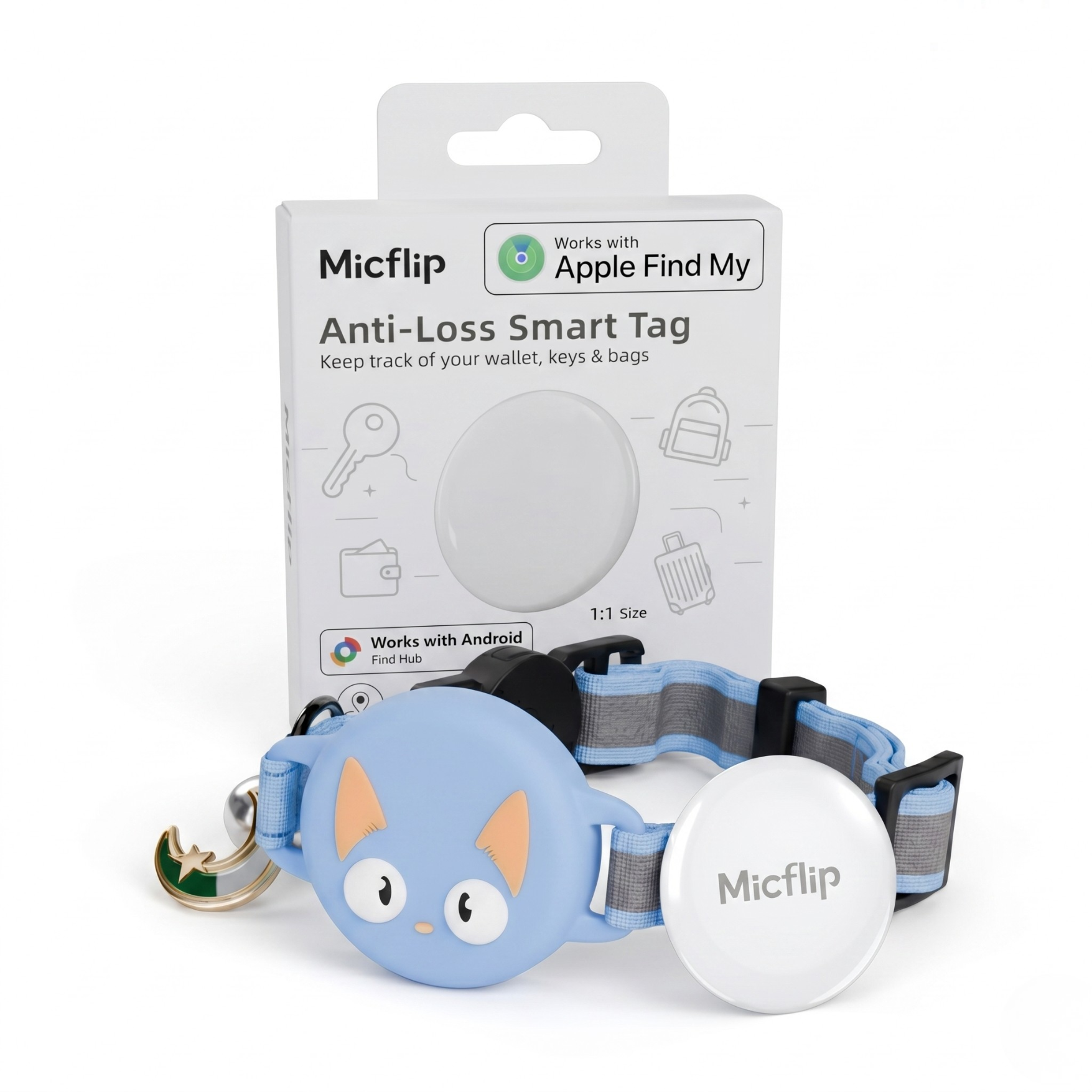 Cat Collar AirTag, Adjustable, Reflective, Breakaway