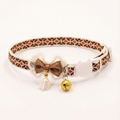 Flower bow breakaway cat collar in soft velvet with safety buckle and bell — KittyTag handmade — view 3