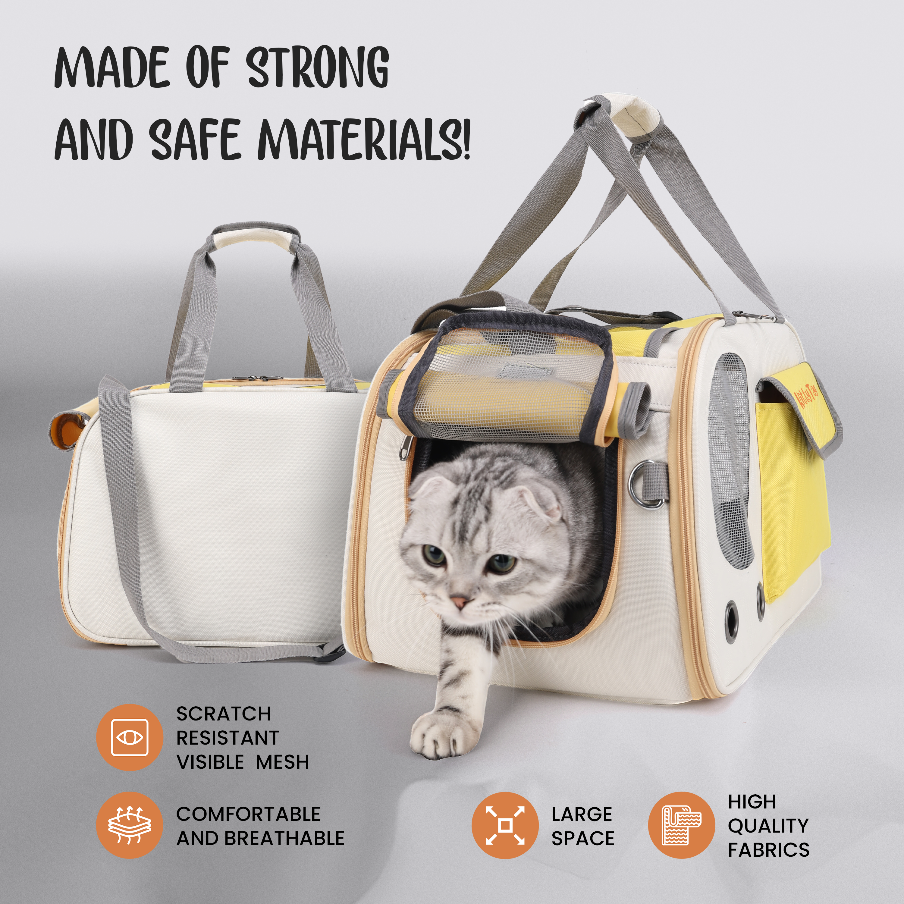 Yellow Foldable Pet Travel Bag