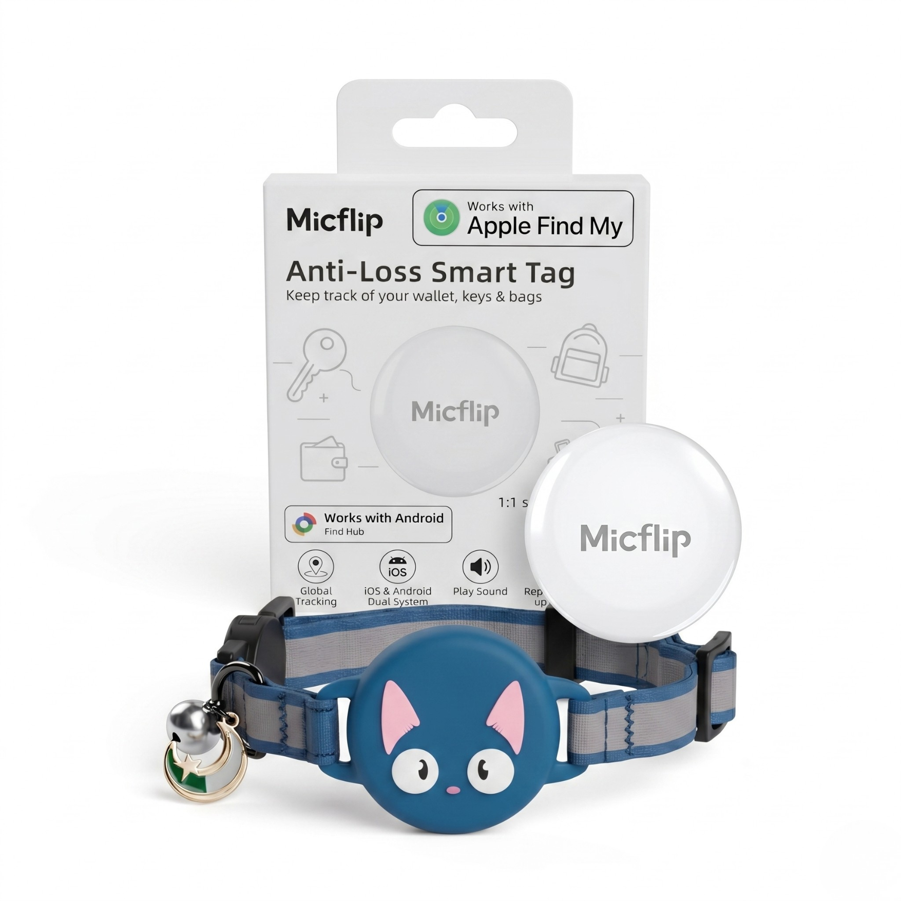 Cat Collar AirTag, Adjustable, Reflective, Breakaway