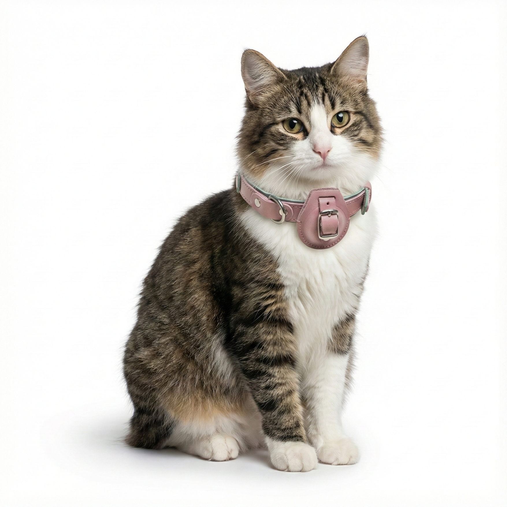 Handmade Leather Cat Collar: Adjustable Pet Safety Collar with Buckle