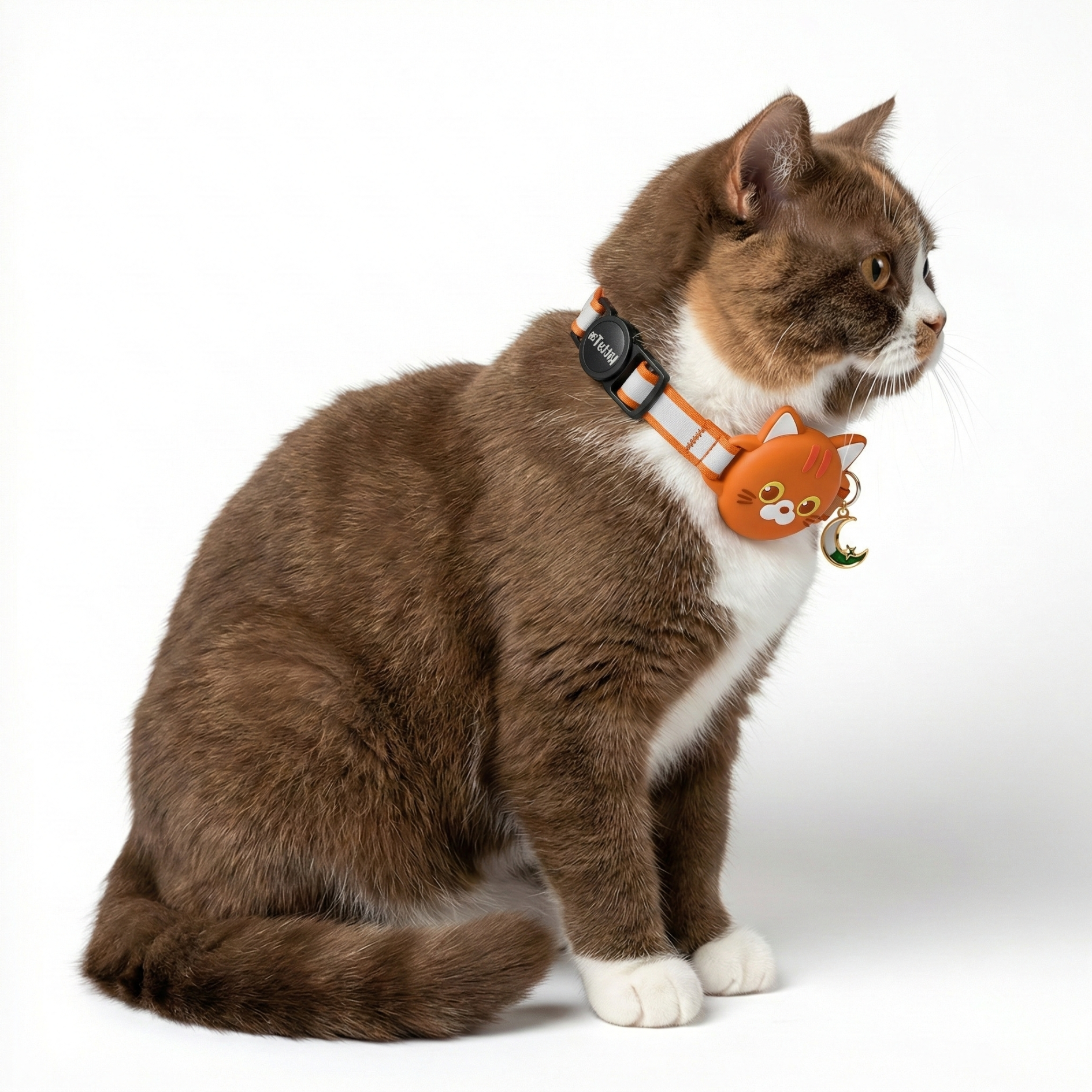 Black Cat Collar AirTag, Adjustable, Reflective, Breakaway