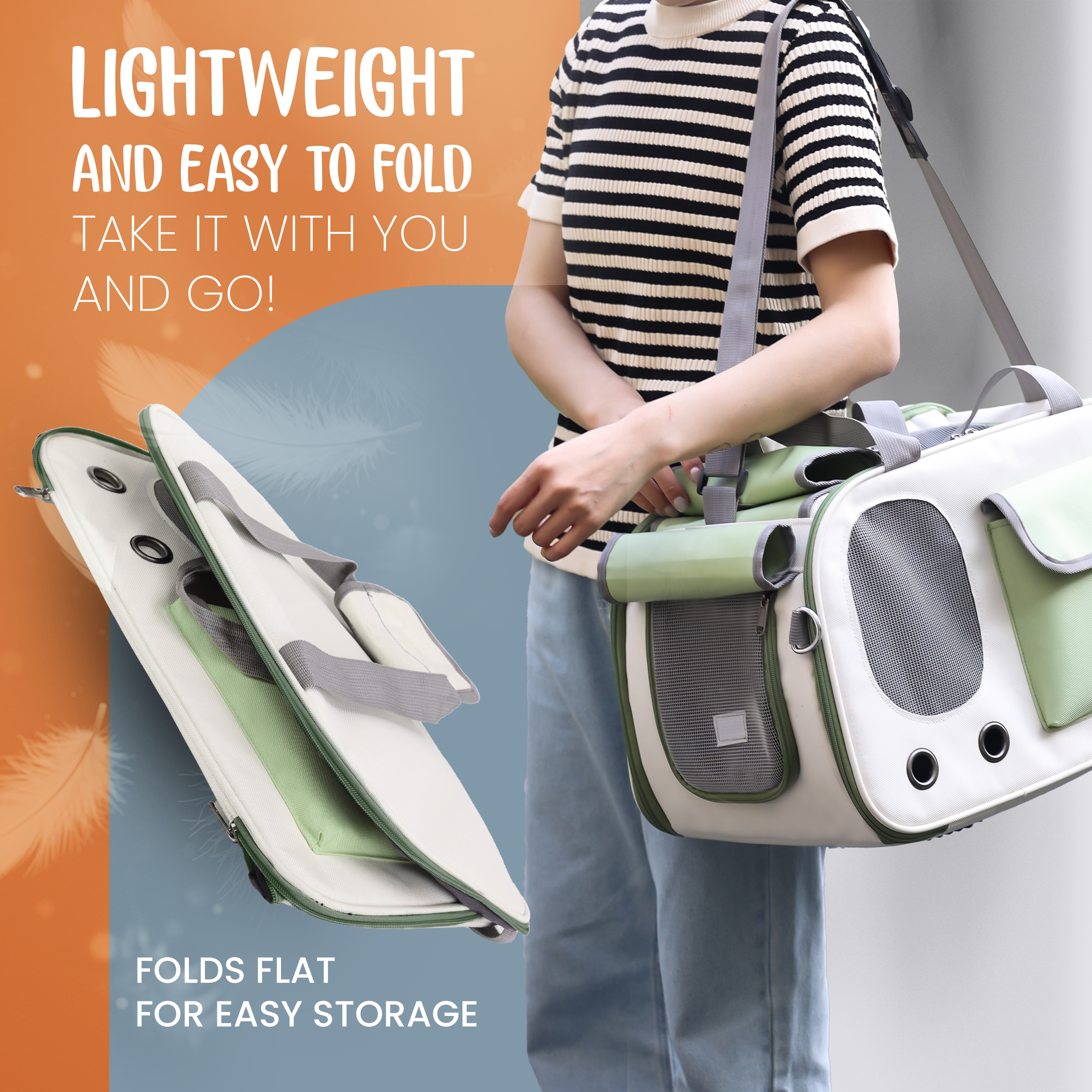 Green Foldable Pet Travel Bag
