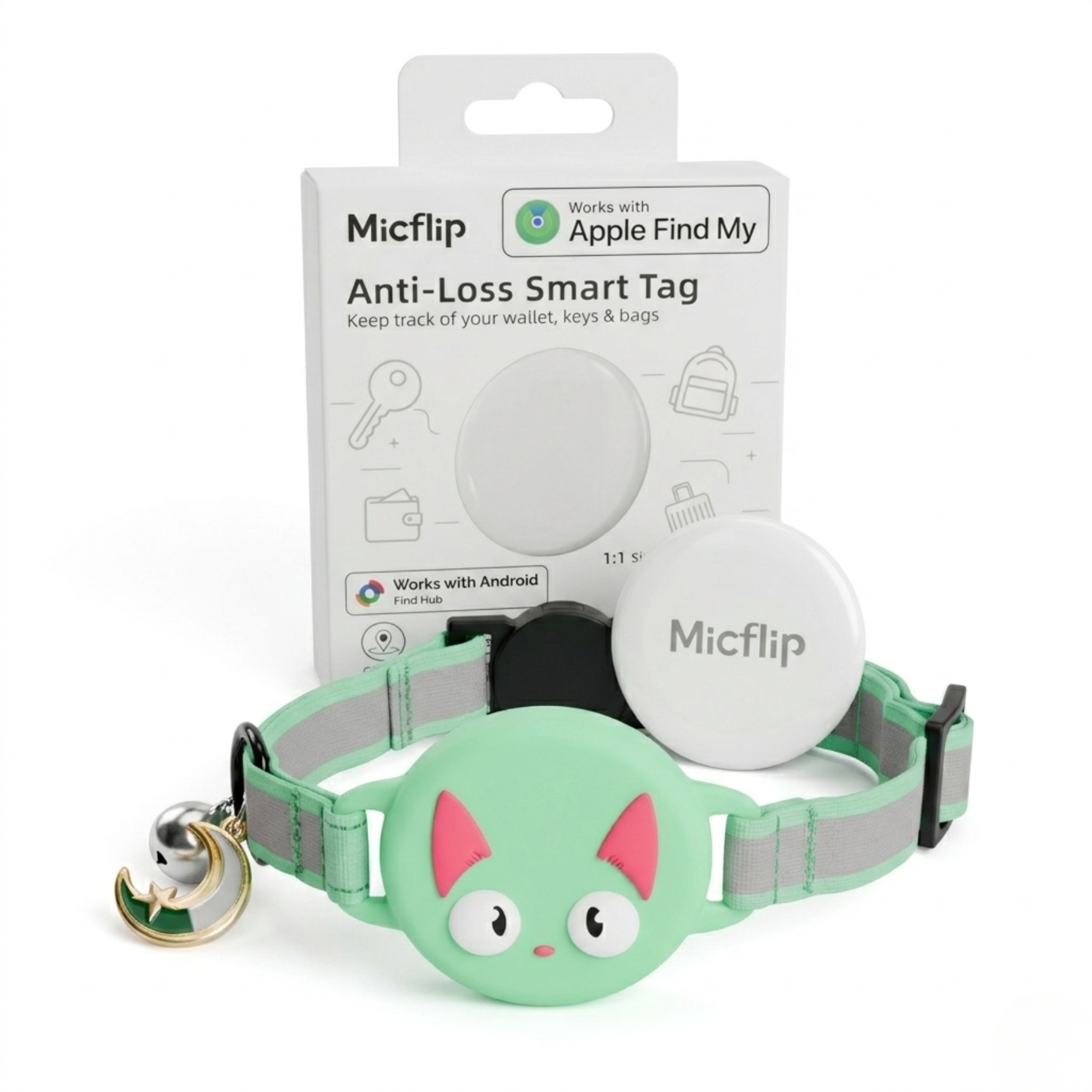 Cat Collar AirTag, Adjustable, Reflective, Breakaway