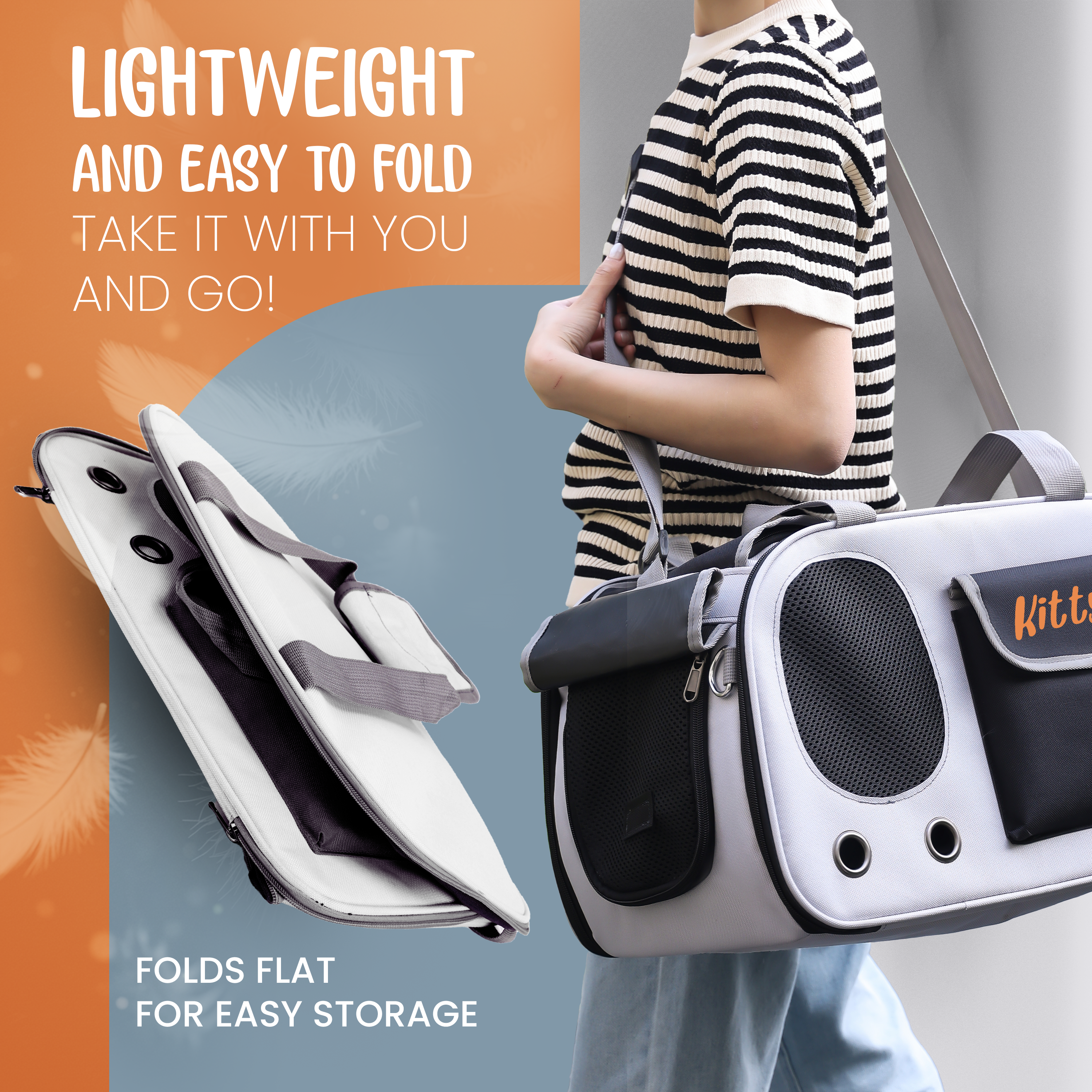 Black Foldable Pet Travel Bag