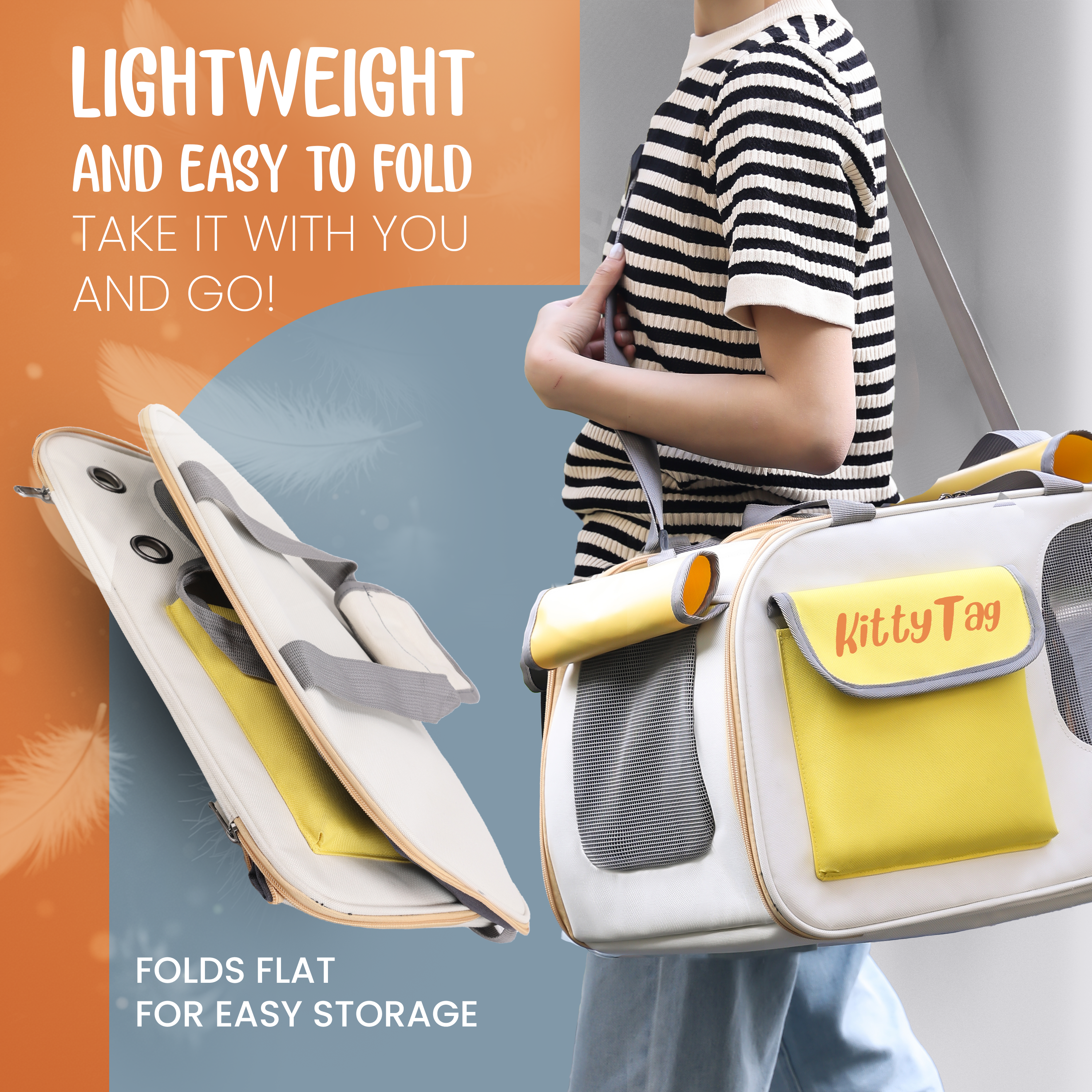 Yellow Foldable Pet Travel Bag