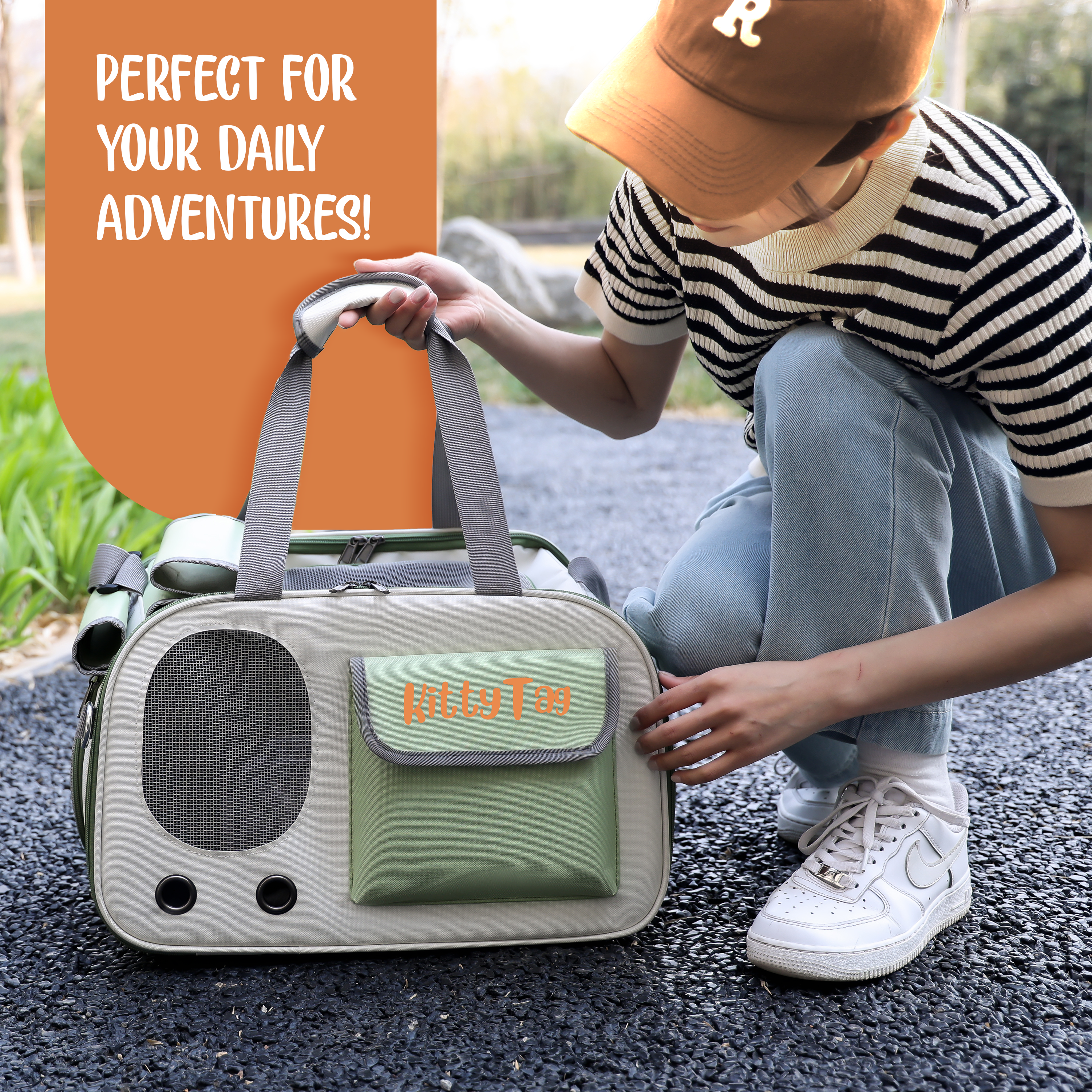 Green Foldable Pet Travel Bag