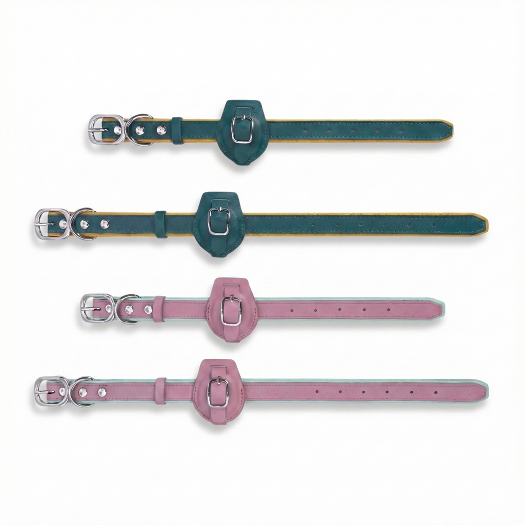 Handmade Leather Cat Collar: Adjustable Pet Safety Collar with Buckle