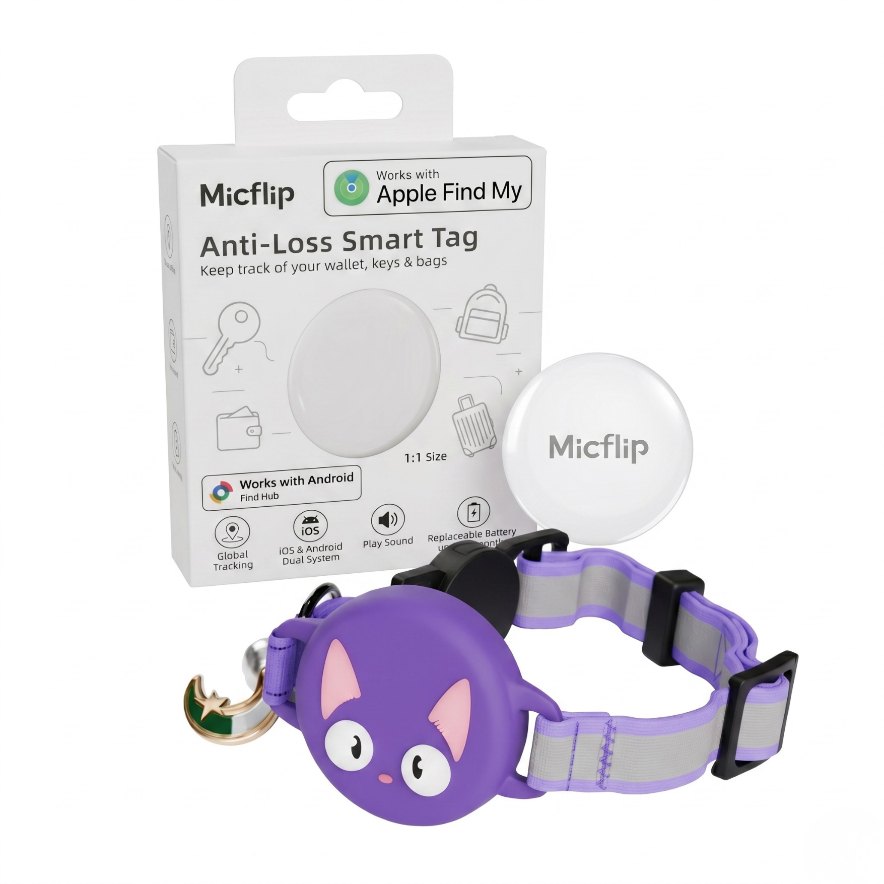 Cat Collar AirTag, Adjustable, Reflective, Breakaway