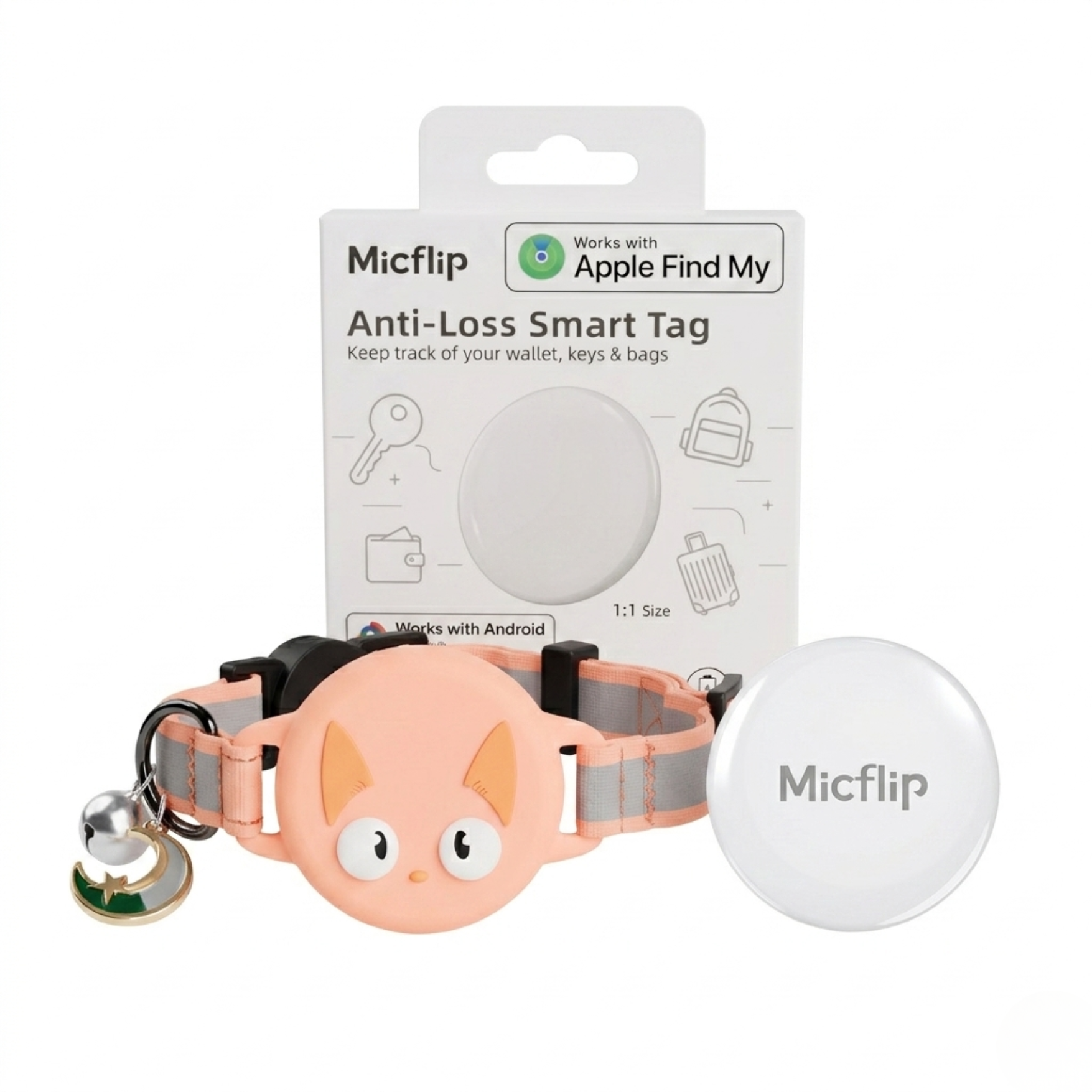 Cat Collar AirTag, Adjustable, Reflective, Breakaway