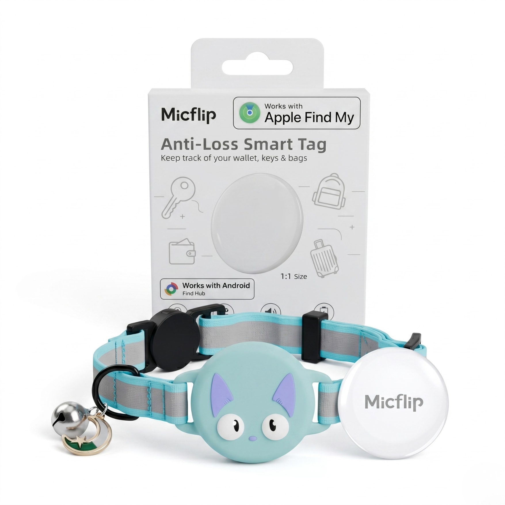 Cat Collar AirTag, Adjustable, Reflective, Breakaway