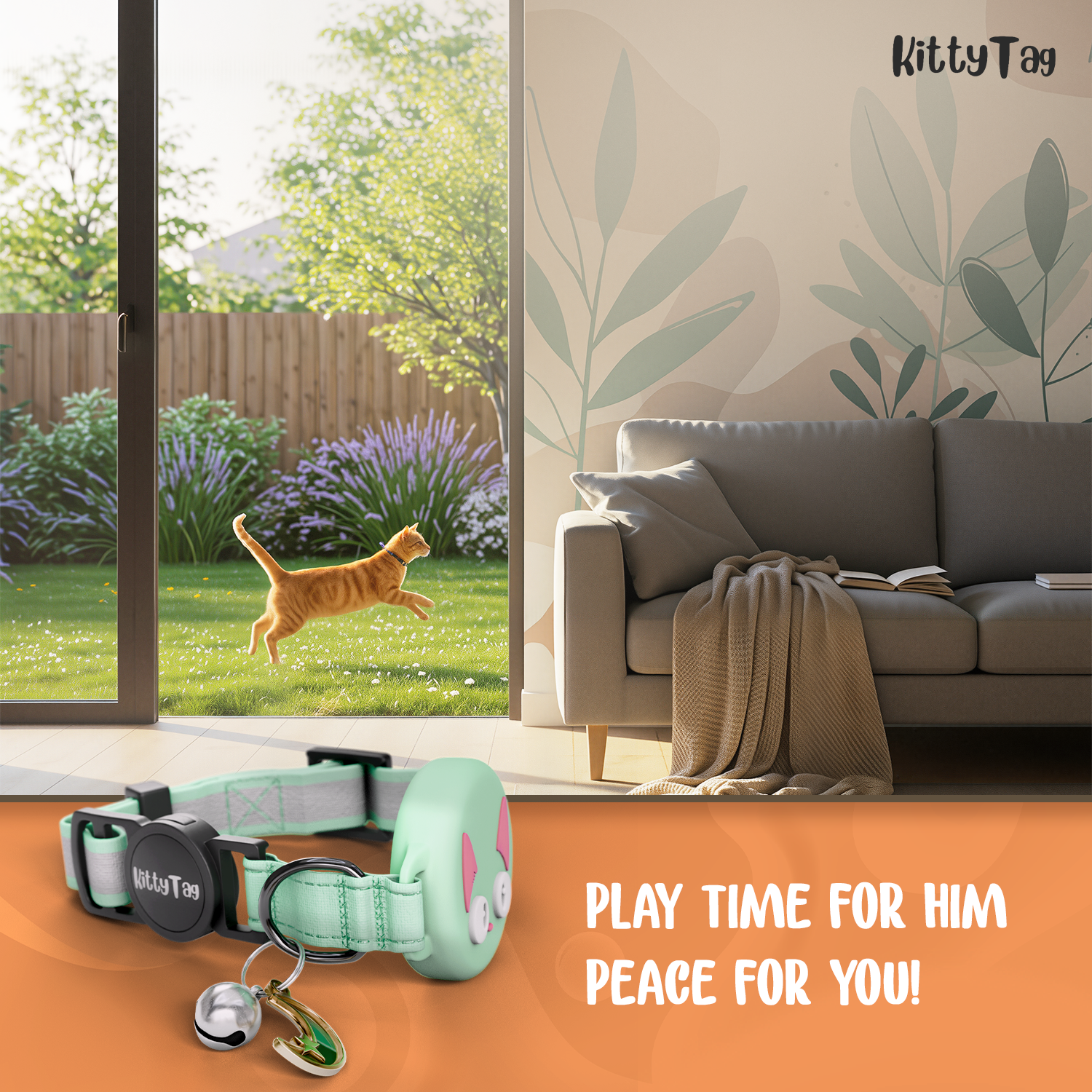 Mint Green Cat Collar for AirTag