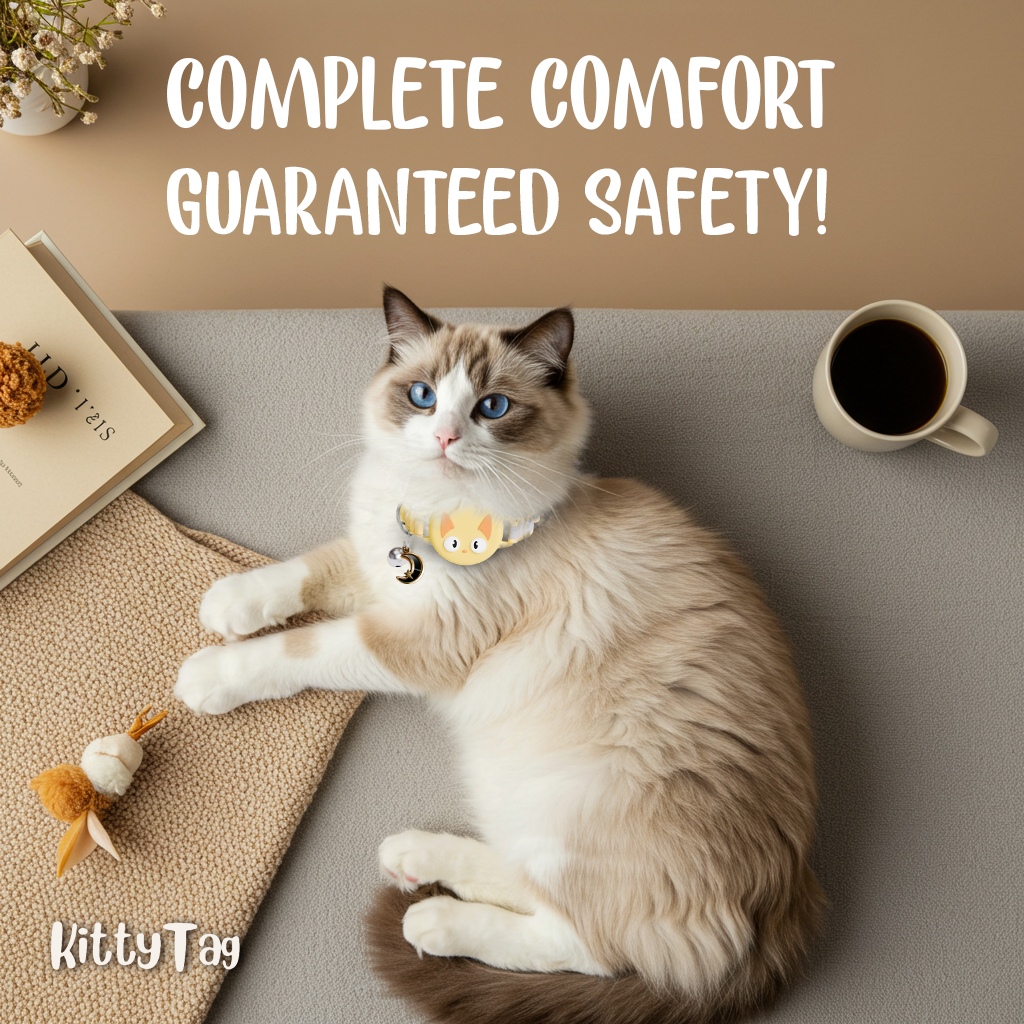 Yellow Cat Collar for AirTag