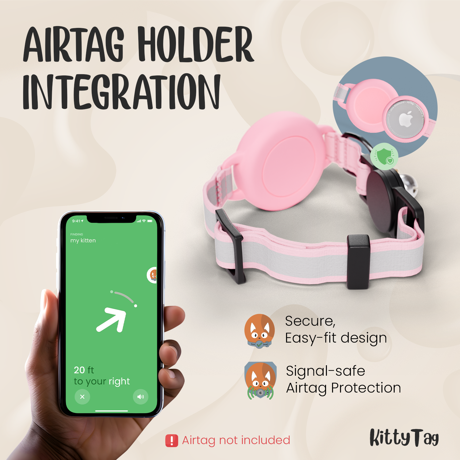 Cherry Blossom Cat Collar for AirTag