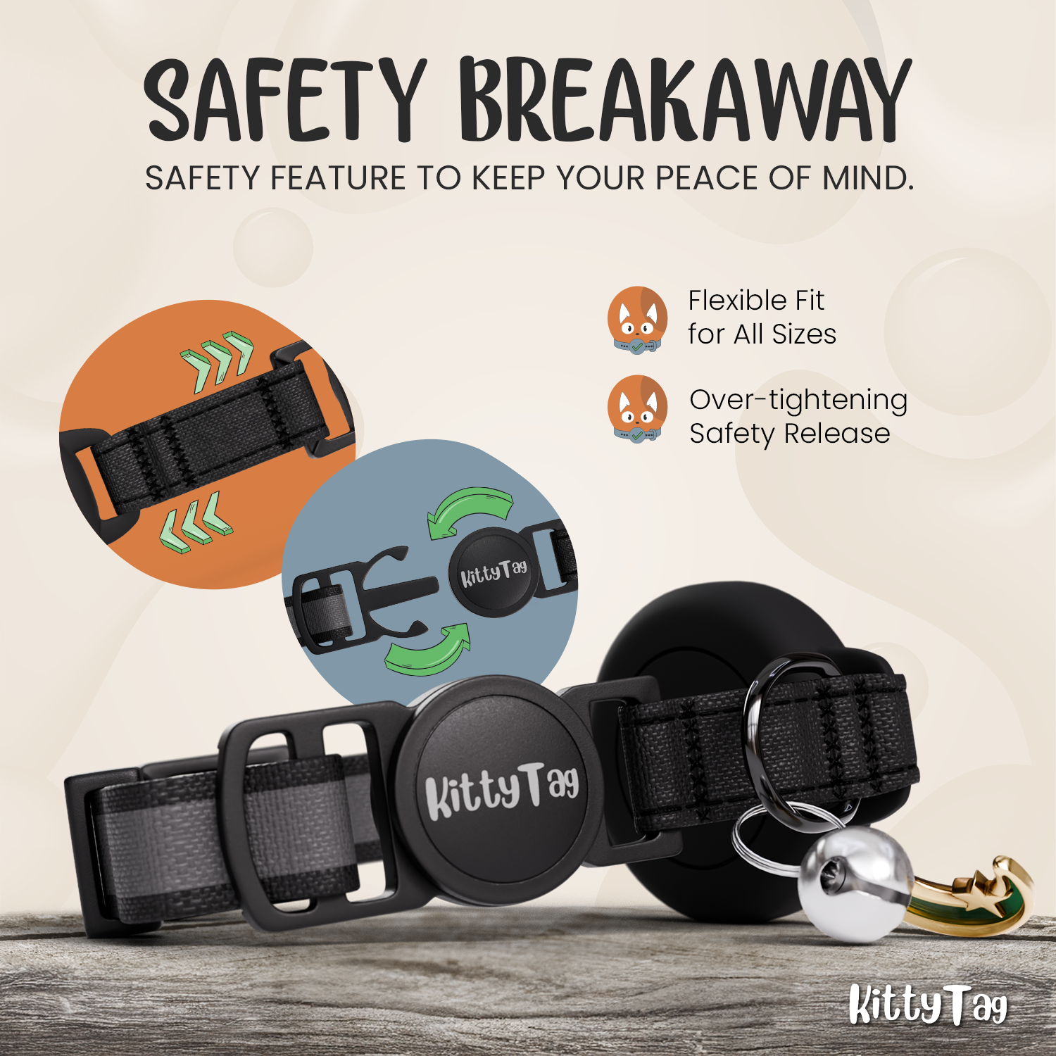 Black Cat Collar for AirTag