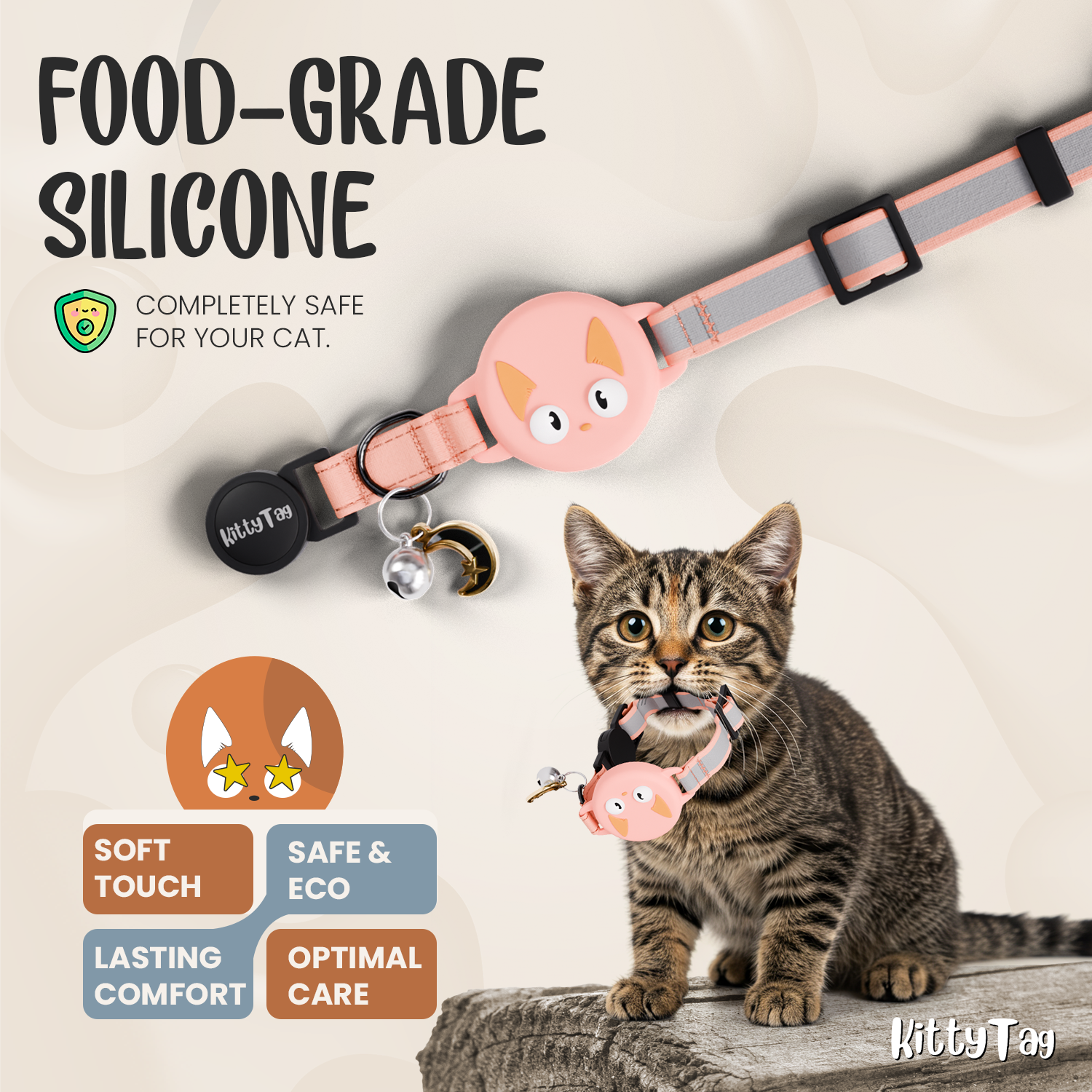 Pink Cat Collar for AirTag