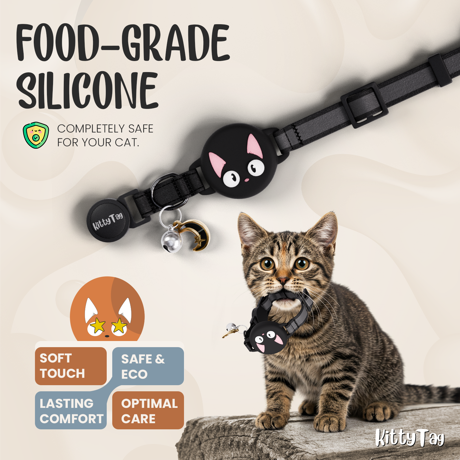 Black Cat Collar for AirTag