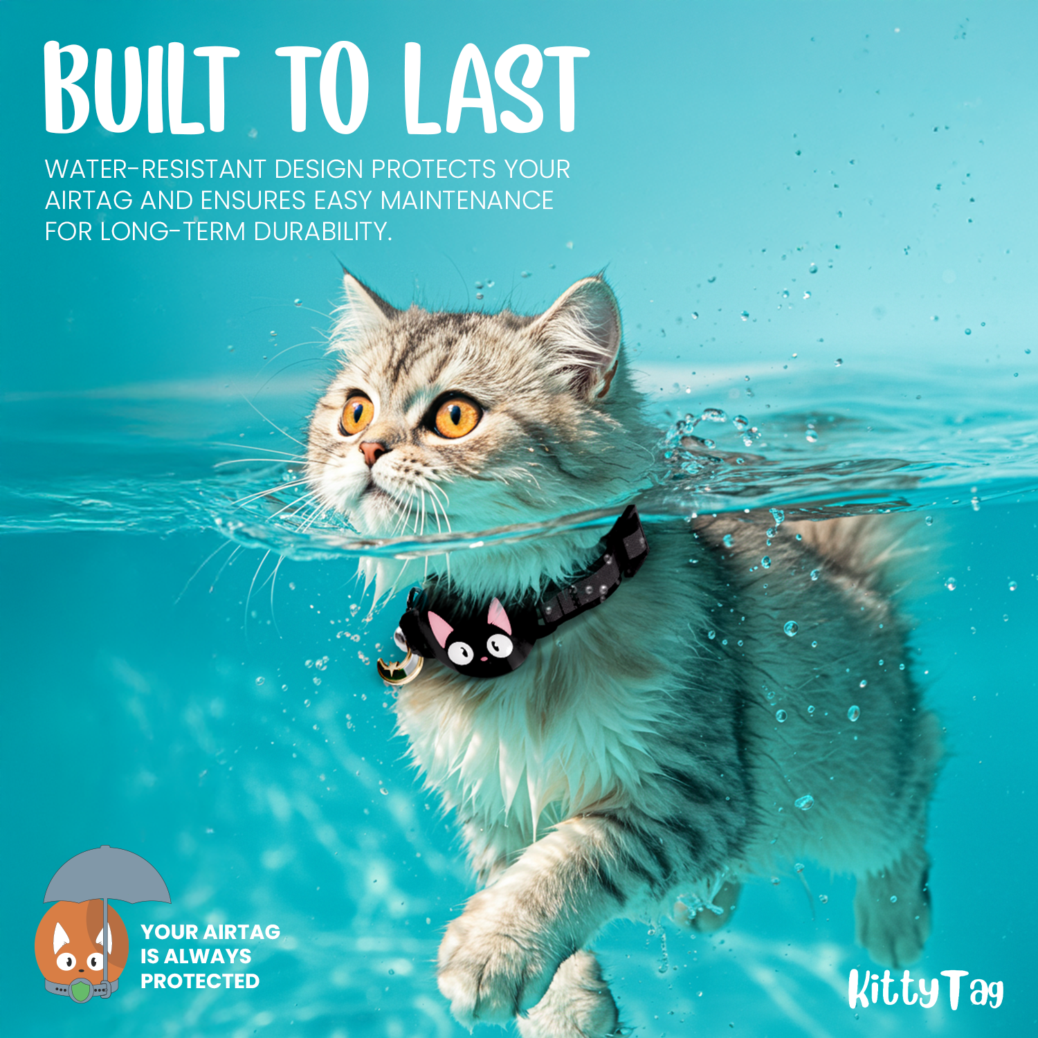 Black Cat Collar for AirTag