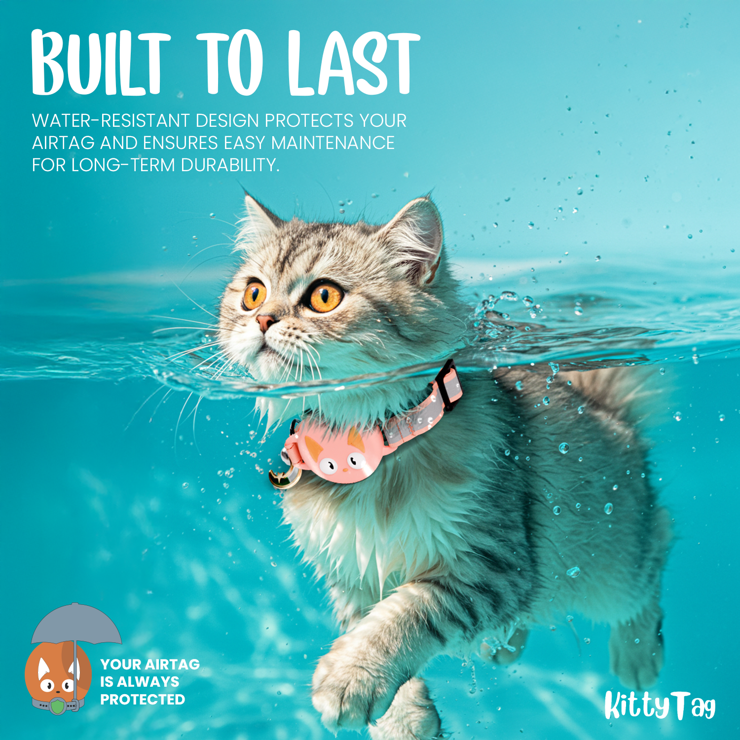 Pink Cat Collar for AirTag