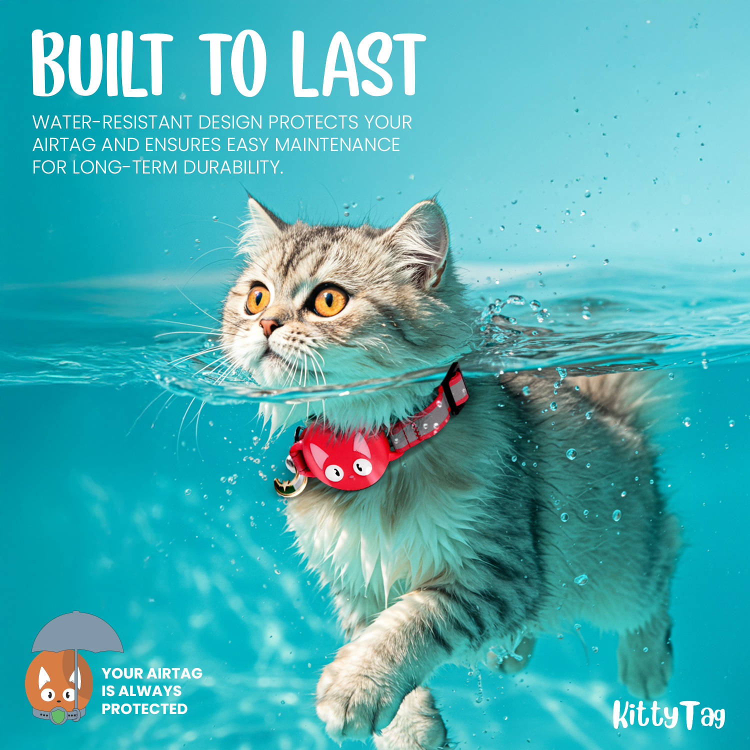 Red Cat Collar for AirTag