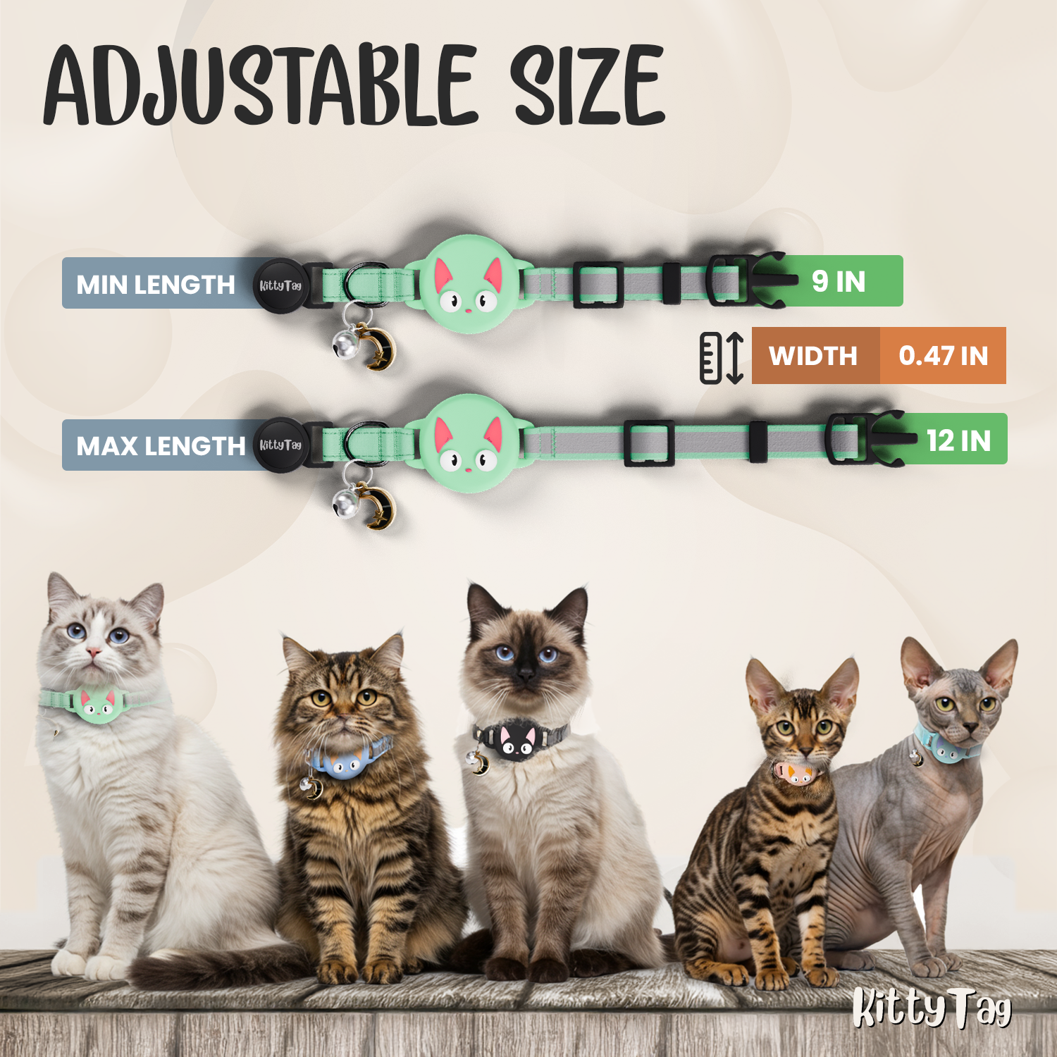 Mint Green Cat Collar for AirTag