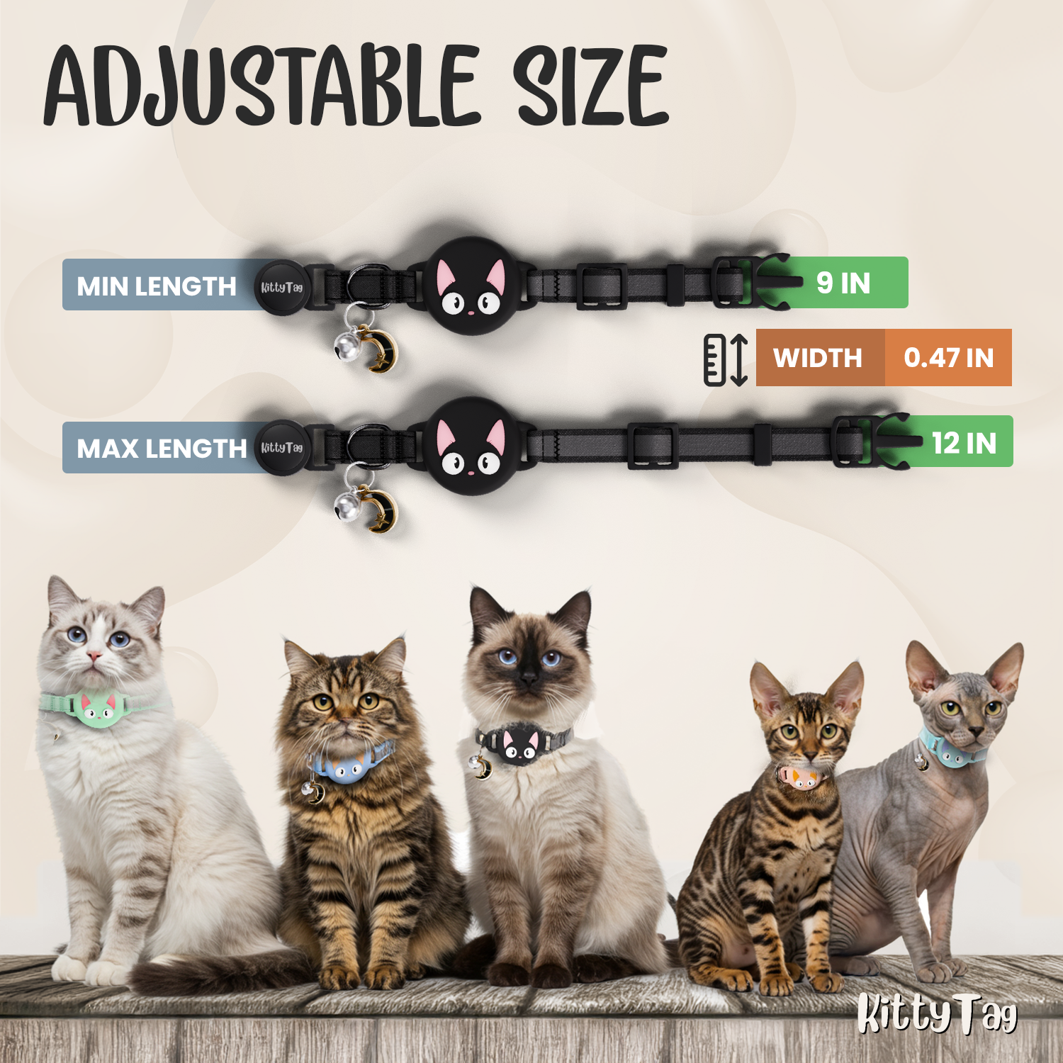 Black Cat Collar for AirTag