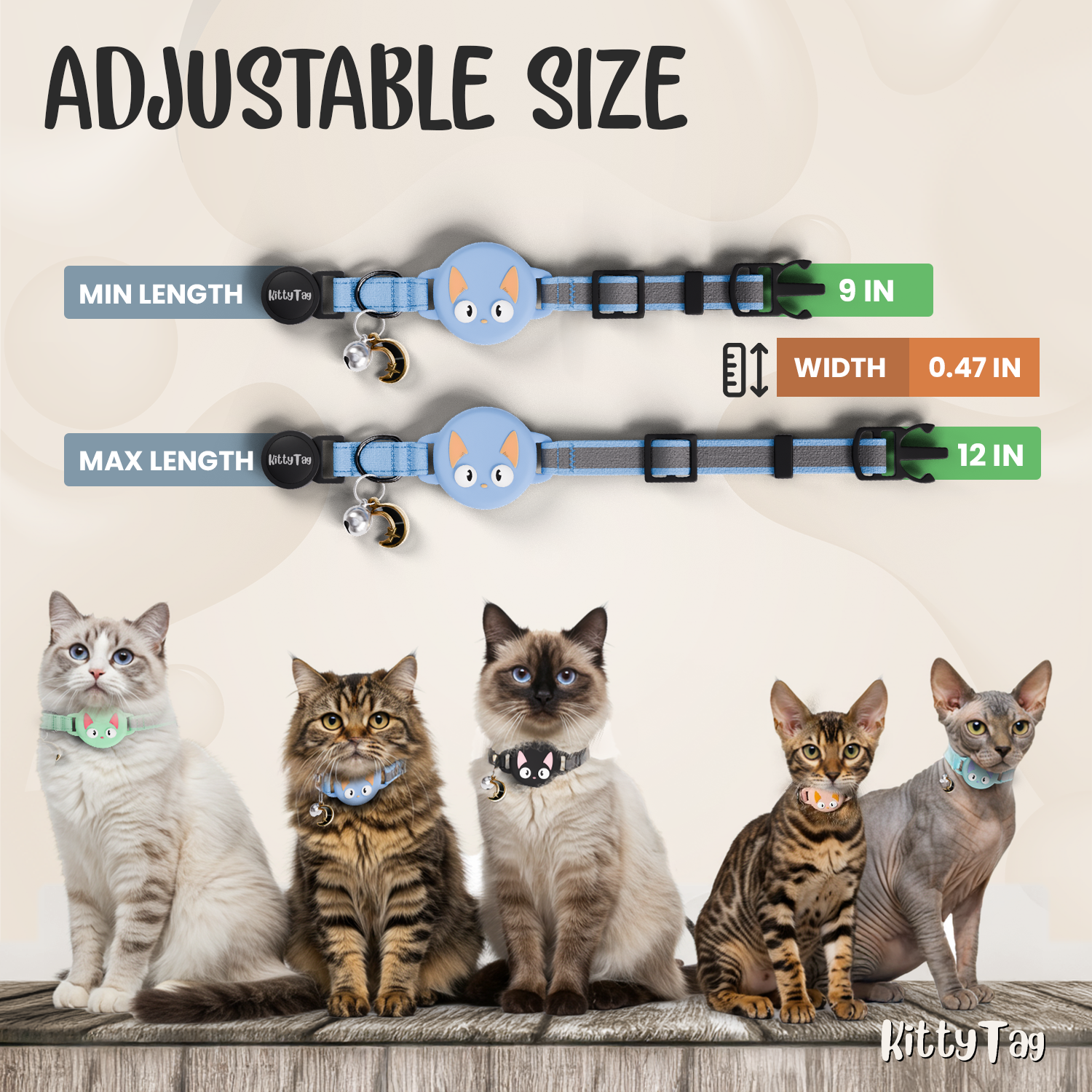 Blue Cat Collar for AirTag