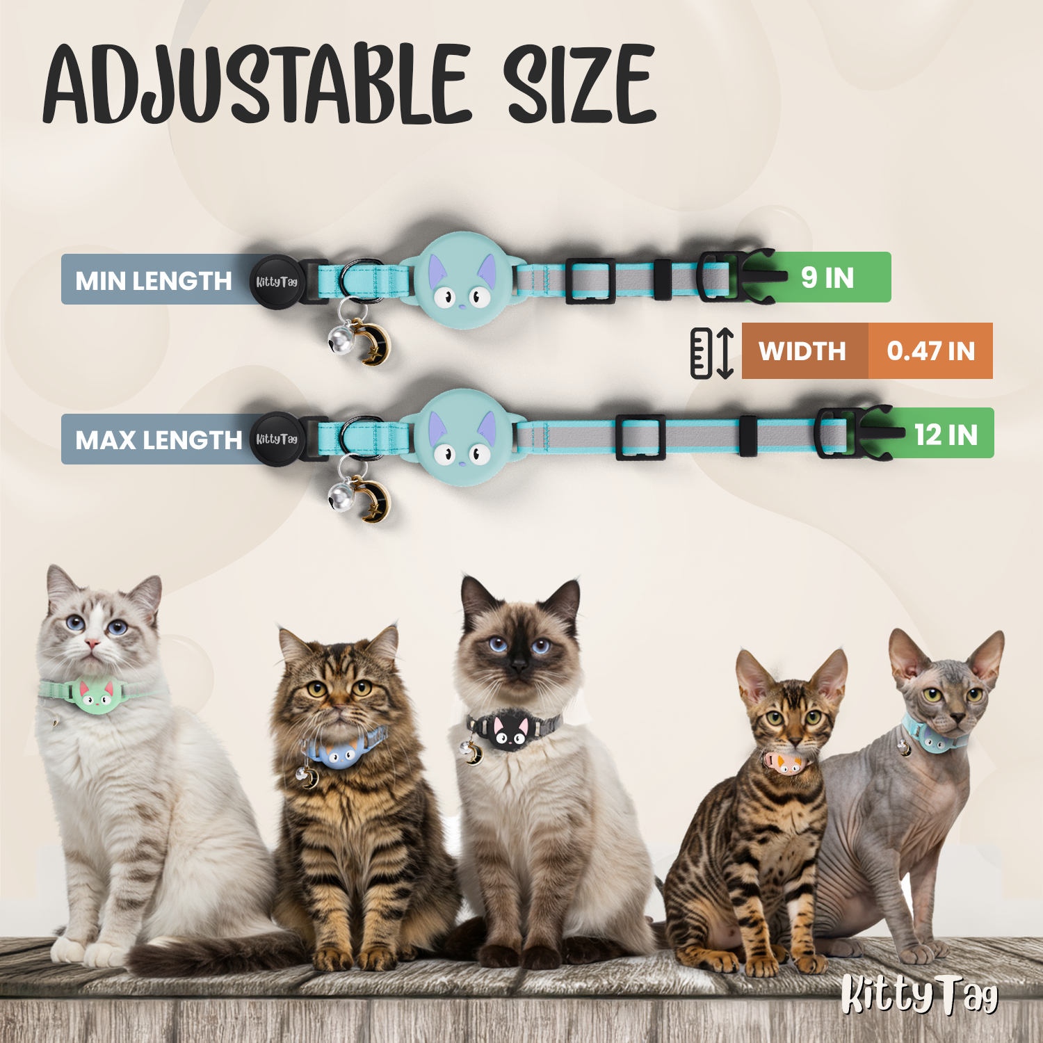 Turquoise Cat Collar for AirTag