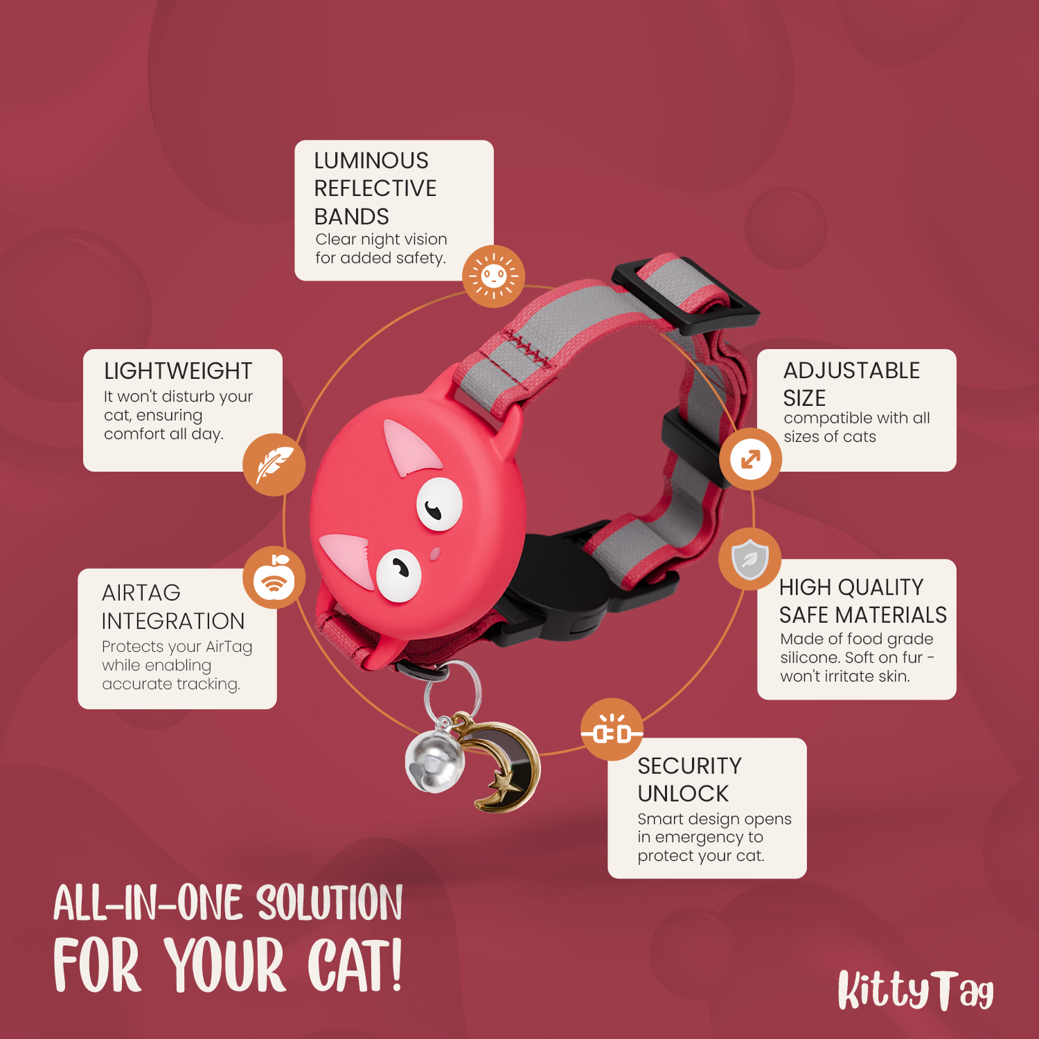 Red Cat Collar for AirTag